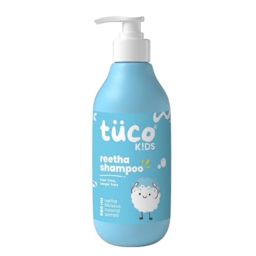 Image of Tuco Kids Shampoo 500 ml With Hibiscus, Soapnut, Almond | Mild, Conditioning & Nourishing | All Type Hair | Ages 2-5, 4-10, 10-15, 5-10 Years | Paraben, SLS, Sulphate & Tear Free | pH 5.5, Vegan