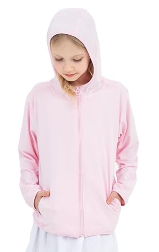 Image of Girls Active Sun Protection Jacket Zipper Hooded Cooling Shirt 3-12Years