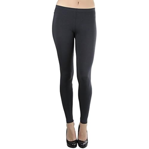 ToBeInStyle Women's Skinny Fit Cotton Full Length Leggings Tights - Regular and Plus Sizes