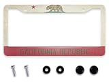 Smooffly California State Flag License Plate Frame for Car Decorative Accessories Rustproof License Plate with Screws for Standard Us Canada License Plate Holder 12.2 x 6.3 Inch
