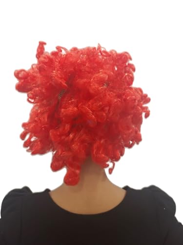 Image of BookMyCostume Buy Red Curly Hair Wig Unisex Adult & Kids Fancy Dress Costume Accessory