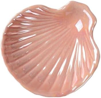 Amazon.com: 2 PCS Shell Shape Dish Ring Holder,White and Pink Ceramic ...