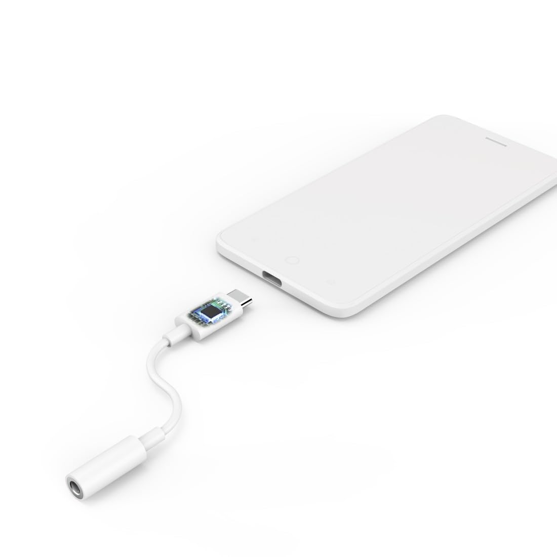 Hama Adapter Jack ze złączem USB-C do podłączenia urządzenia (wysokiej jakości materiał, okablowanie z miedzi, elastyczny płaszcz) biały