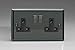Price comparison product image Varilight XI5DB 13A Switched Socket 2 Gang Black Iridium Black
