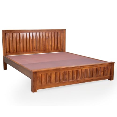 Image of Royaloak Charger Teak Wooden King Size Bed | Strong Base | Durable & Long Lasting | Solid Wood | Unique Style