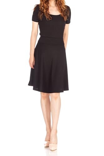 Dani's Choice Impeccable Elastic High Waist A-line Full Flared Swing Skater Knee Length Skirt