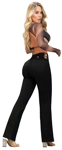Fiorella Shapewear Pantalones Colombianos Levanta Cola | Butt Lifting Colombian Jeans Boot Cut | High Waisted Push Up 536BL3