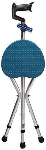 Canne avec lampe rotative amovible et siège pliable anti chute