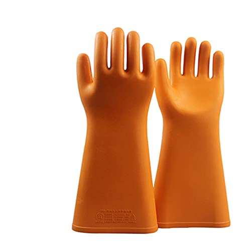 gotosee 12KV 20KV Electrical Insulated Lineman Rubber Gloves Electrician High Voltage Hand Shape Waterproof Safety Protective Work Gloves Insulating for Man Woman (20KV)