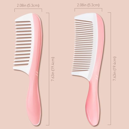 Set de 2 Peines para Cabello Rizado Rosa y Blanco miniatura 7