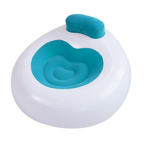 Sofá inflable azul para camping con respaldo EXCEART cómodo y plegable para terraza 2
