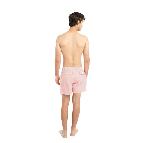 BERMIES Men’s Seersucker Swim Trunks with Compression Liner - 5.5” Inseam, Quick-Dry, UPF 50+, Sensitive Skin4