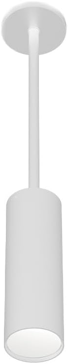 WareLight 6 Inch LED Architectural Cylinder Light Fixture with 48 Inch Pendant, Selectable 15/20/25W, 1575/2100/2625 Lumens, 2700K5000K CCT, 120277V, 60 Beam Angle, Modern Ceiling Light, White