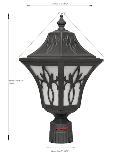Image of Azurite Outdoor Aluminium dai Casting gate lamp Waterproof Unbreakable B-22 Holder, Exterior Beautiful Grey Outdoor Poles & Piller gate lamp (Include Bulb) (Pack of 1)