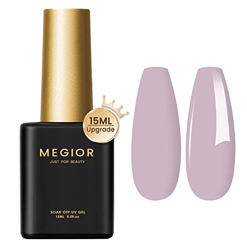 Megior 15Ml Gel Nail Polish 1Pc Pastel Purple Nail Polish Soak Off Uv Led Gel Polish Nail Art Manicure & Pedicure Salon Diy At Home Gift For Women, 0.5 Oz #TOP2