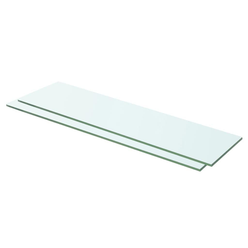 Estanterías de pared de vidrio transparente de 60 cm con dos paneles de superficie plana