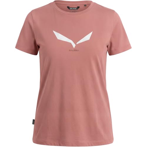 T-shirt Salewa Solid Dry W en rose pour femme randonneuse taille L