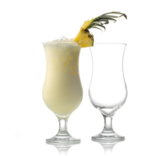 Image of Ravenhead Premium Cocktail Transparent Glasses Set of 4, 420 ml | Short Stem Tulip /Hurricane Glass for Mojito, Pina Colada, Wine & Mocktails | Elegant Bar Glass for Home & Party, Crafted in UK