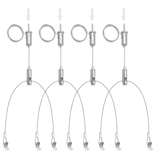 HAMRVL 4 Set Aquarium Light Suspension Cables Kit - Adjustable Steel Hanging Chains 5ft Lighting...