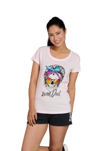 Image of Go Devil Women's Casual Printed Round Neck Oversized Stylish T Shirt