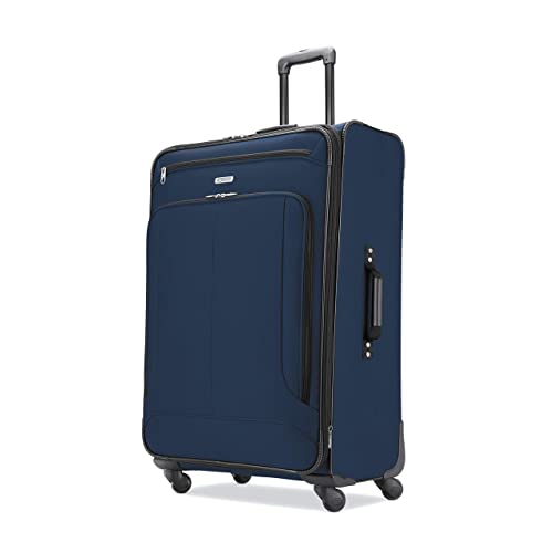 American Tourister Pop Max Softside Luggage With Spinner Wheels, Navy, 3-Piece Set (21/25/29) #TOP2
