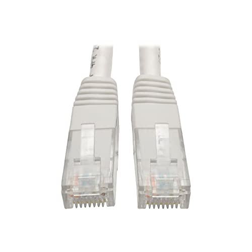 Tripp Lite 3ft Cat6 Gigabit Molded Patch Cable RJ45 M/M 550MHz 24 AWG White 3' - Patch cable - RJ-45 (M) to RJ-45 (M) - 3 ft - U