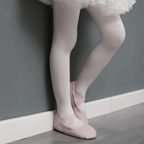 Vicvik Leather Ballet Shoes For Girls - Ballet Slippers Yoga Flat Dance Pratice Shoes Full Sole For Toddler/Kids (Us 5, Pink) #TOP1