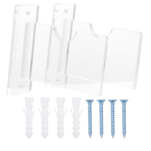 HOODANCOS Soporte de Pared para Palos de Hockey Transparente Estante Horizontal de Madera para Colgar Palos Expositor Resistente Bordes Redondeados para Uso Deportivo