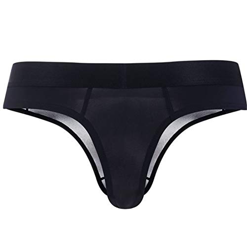 JOCKMAIL Men's Thong Underwear Sexy Jockstraps for Men Nylon Blend Ice Silk Underwear 2 Pack3