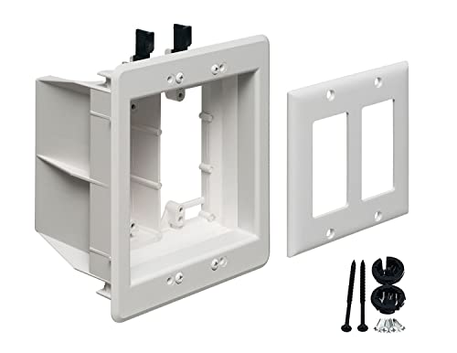 iMBAPrice DVFR2W-1 (2口) 埋め込み式コンセント取り付けボックス 塗装可能な壁プレート付き 1パック