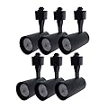 DingZ 12W Dimmable LED Track Lighting Heads Compatible with Single Circuit H Type Track Lighting Rail Ceiling Spotlight for Accent Task Wall Art Exhibition Lighting 24° 3000K Black Pack of 6