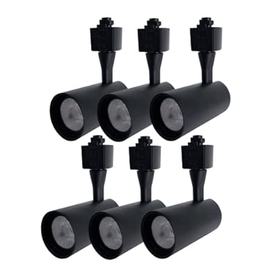 DingZ 12W Dimmable LED Track Lighting Heads Compatible with Single Circuit H Type Track Lighting Rail Ceiling Spotlight for Accent Task Wall Art Exhibition Lighting 24° 3000K Black Pack of 6