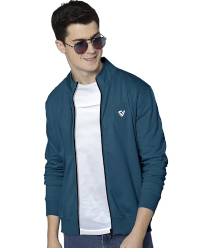 Image of EYEBOGLER Men's Solid Henley Neck Full Sleeves Regular Fit Sweatshirt