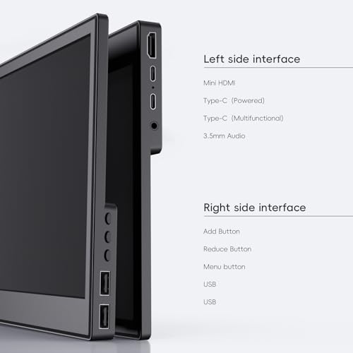 Image of JUSTTHINK Portable Monitor 11.6'', LCD Display Small Monitor, 60Hz, Wall Mount & Desk Stand, HDMI /Type-C Connect Second External Monitor for Laptop, Lightweight for Travel
