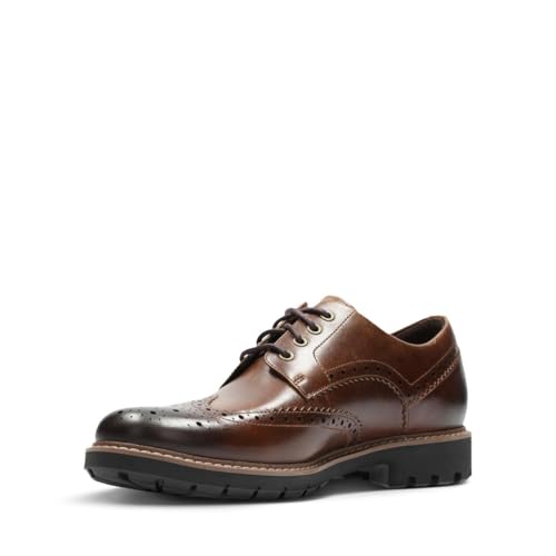Clarks Homme Batcombe Wing Shoes, Dark Tan Lea, 43 EU