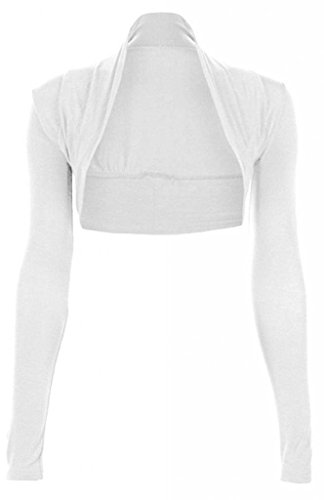 Suéter bolero blanco cubre hombros para vestidos de tirantes