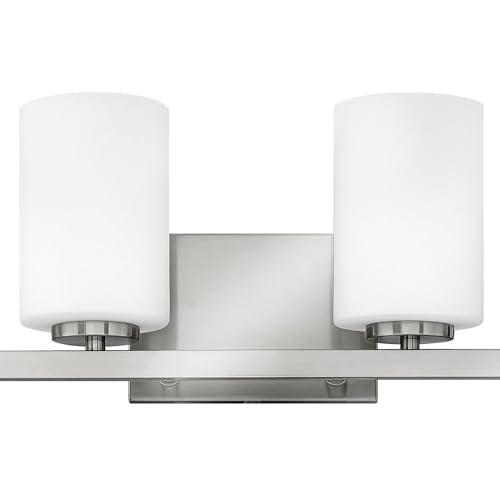 Image of Hinkley Kyra Transitional Four Light Bathroom Vanity Fixture, Brushed Nickel