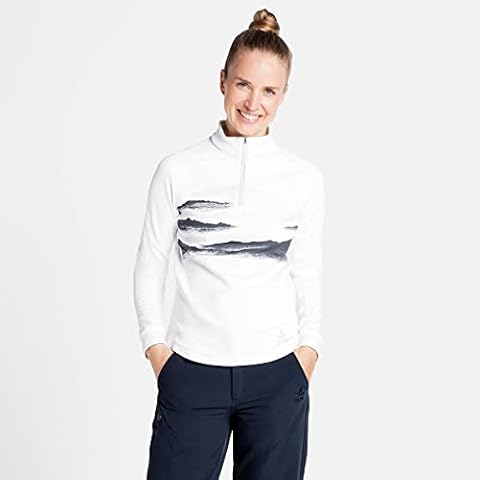 ODLO Women's Berra Graphic Half Zip Ski Midlayer, White, Small Cover