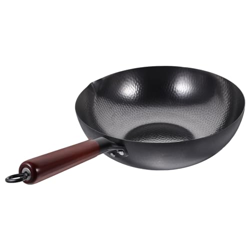 Wok de cocina tradicional antiadherente de hierro forjado