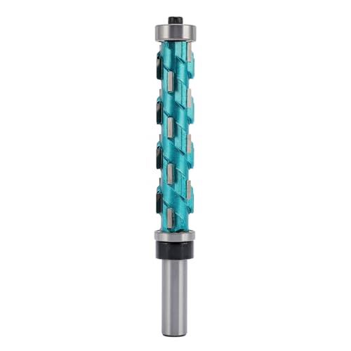 Flush Trim Router Bit, 12mm Shank Double Bearing Spiral 85mm Length Spiral Cutting Router Bit for Woodworking Trimming, Cutting