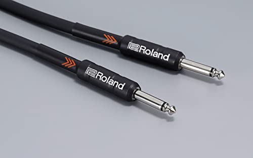 Roland 15-Foot Instrument Cable, Straight-Straight, Black Series - 2 Pack Bundle With Picks #TOP2