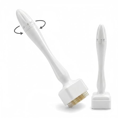 Titanium Derma Roller Stamp - 140 Microneedle Beauty Skin Care Tool - Derma Roller Alternative Adjustable Microneedling Pen for Face & Body & Scalp Gifts for Women and Men (0.25mm)