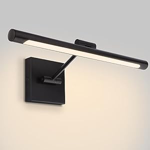 Xbuyee LED Picture Light for Paintings, 16.54inch 9W Adjustable Art Light for Wall, Gallery Wall Light for Display Art Work, Dimmable Hardwired 3000K Warm White CRI90+, Oil Rubbed Bronze Finish