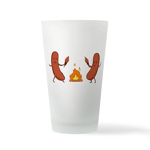 CafePress Dancing Sausage Lovers Barbecue Gri Pint Glass, 16 oz. Drinking Glass