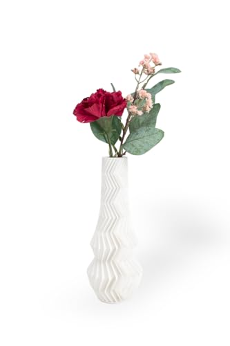 Zigzag One Vase Deesigner exclusif de Martin Žampach - 10 couleurs - Durable - Matériau 100 % recyclé - Blanc