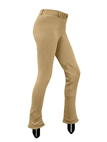 BasEQ Lily Childrenâ€™s Riding Pants Equestrian Pants for Girls Horseback Riding Breeches Equestrians Apparel Tan 6