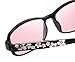 Medspex Clara Oval FL-41 Glasses Black Silver Floral Women Pink Tint Migraine FL41 Blue Light Sensitivity Photophobia Reader