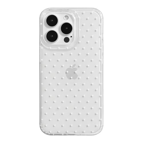 inewateri for iPhone 14 Pro Case Cute Polka Dot Case-Transparent White