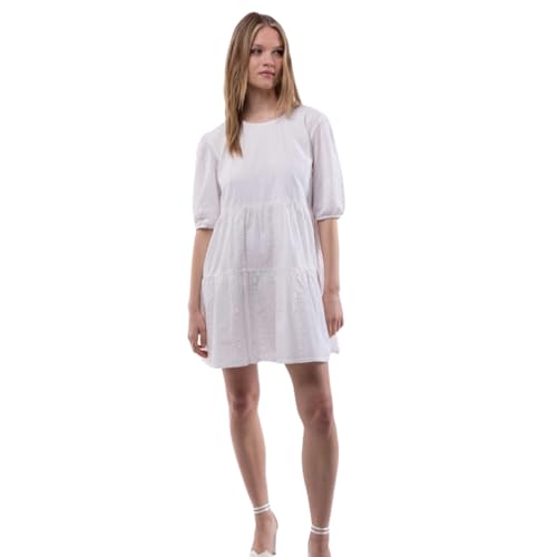 Robe smock à volants col rond au style bohème chic fluide - 2