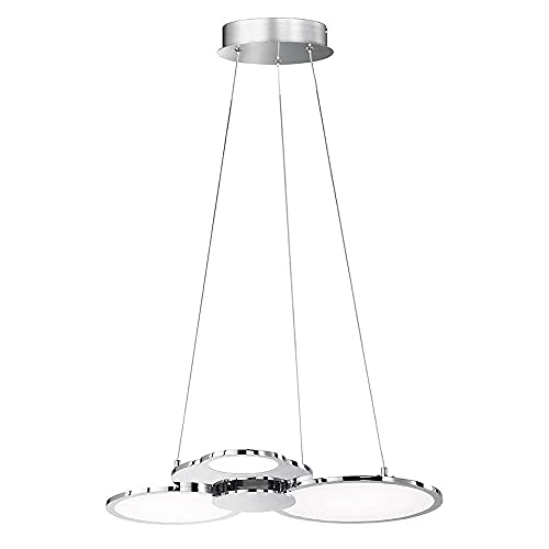 Suspension WOFI Linos acrylique plafonnier suspendu chrome 32W luminaire